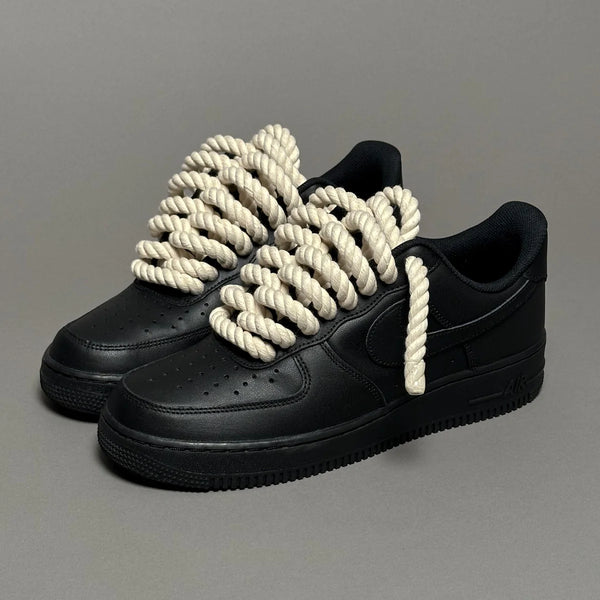 AF1 LOW NOIR CUSTOM LACET ROPE 1
