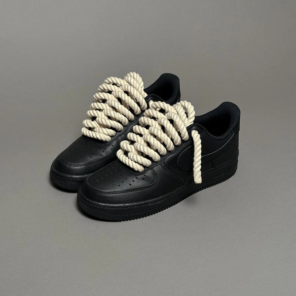 AF1 LOW NOIR CUSTOM LACET ROPE 1 - Vue alternative
