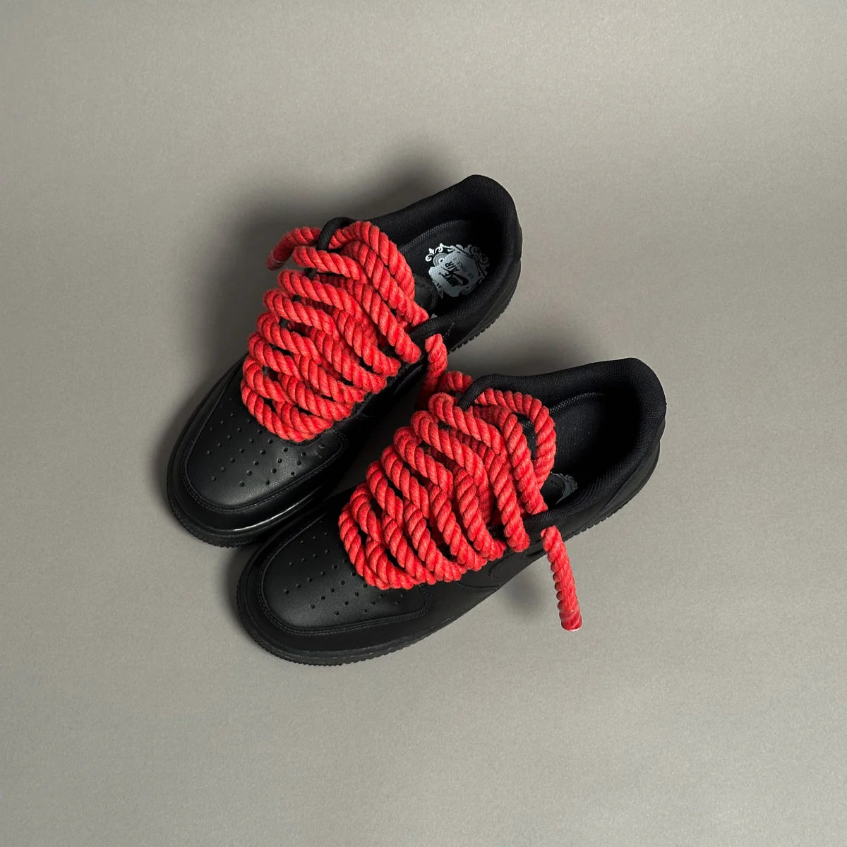 AF1 LOW NOIR CUSTOM LACET ROPE 1 ROUGE - Image 3