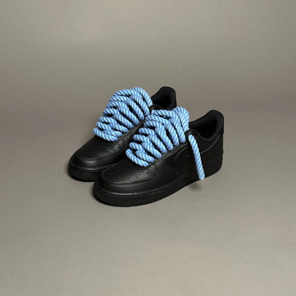 AF1 LOW NOIR CUSTOM LACET ROPE 1 BLEU - Vue alternative