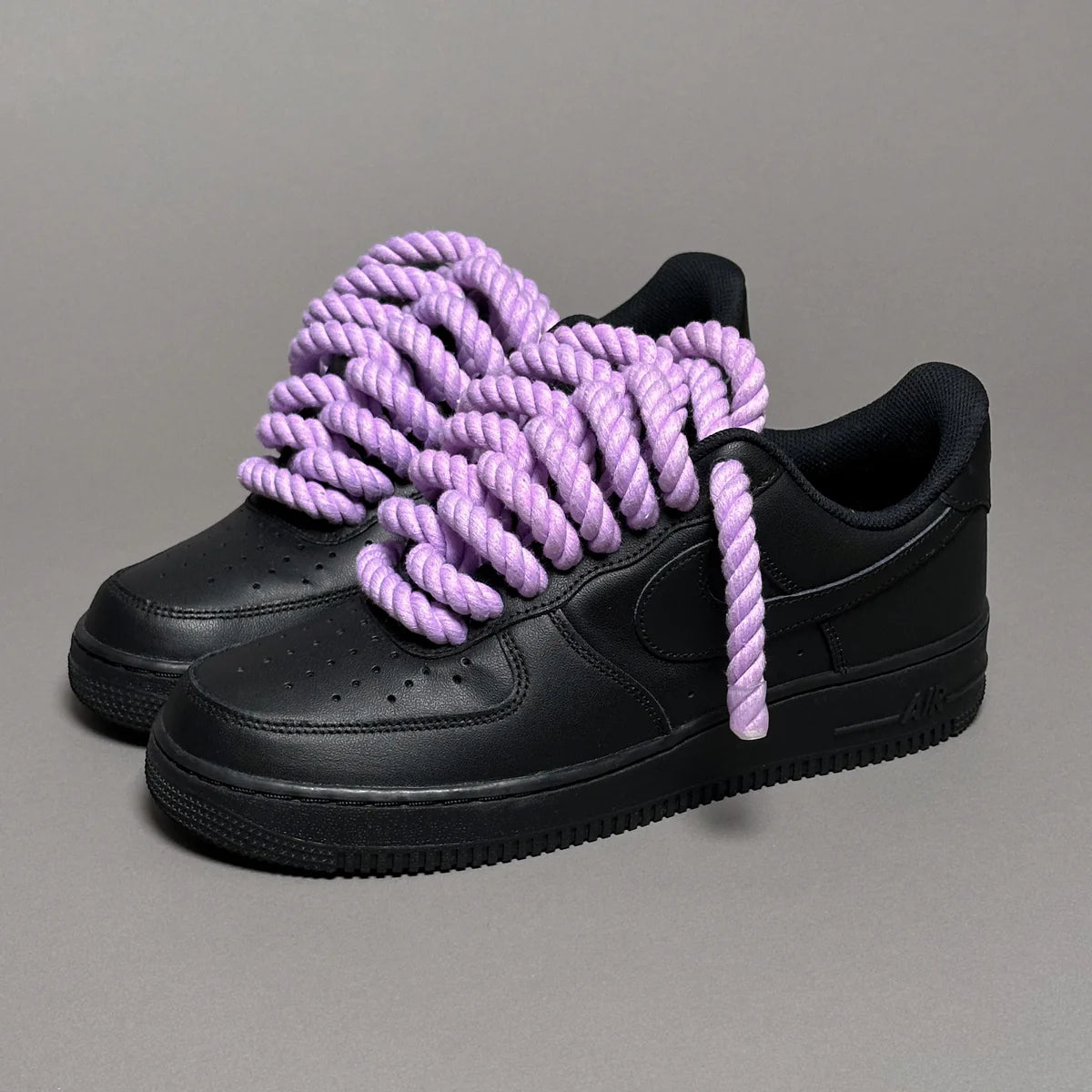 AF1 LOW NOIR CUSTOM LACET ROPE 1 VIOLET - Image 1
