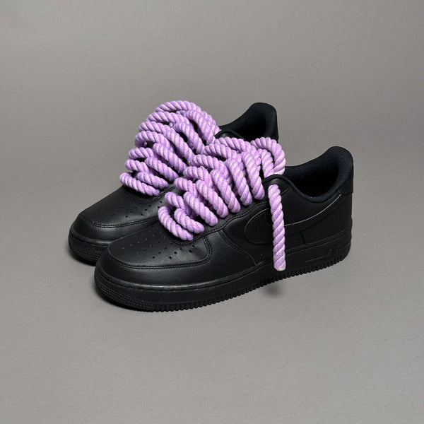 AF1 LOW NOIR CUSTOM LACET ROPE 1 VIOLET - Vue alternative