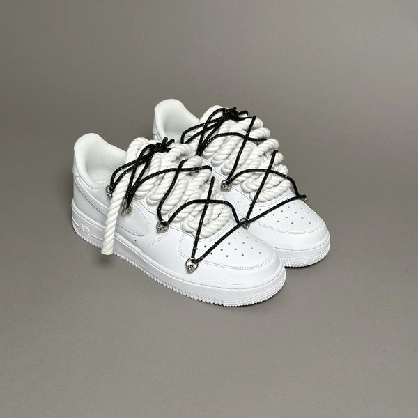AF1 WHITE LOW CUSTOM ROPE LACE 1 & LACET BRILANT NOIR - Vue alternative