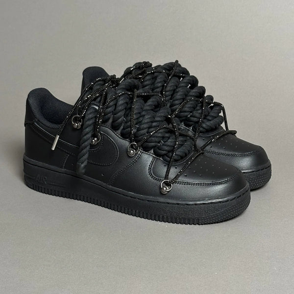 AF1 WHITE LOW CUSTOM ROPE LACE 1 & LACET BRILANT NOIR
