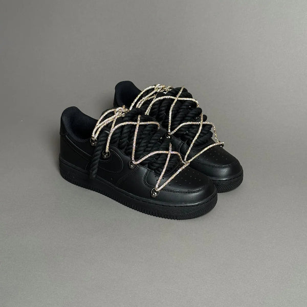 AF1 WHITE LOW CUSTOM ROPE LACE 1 & LACET BRILANT DORÉ - Vue alternative