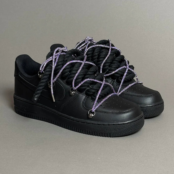 AF1 WHITE LOW CUSTOM ROPE LACE 1 & LACET BRILLANT VIOLET