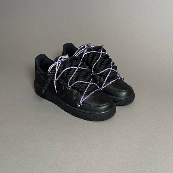 AF1 WHITE LOW CUSTOM ROPE LACE 1 & LACET BRILLANT VIOLET - Vue alternative
