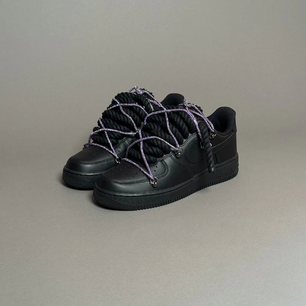 AF1 WHITE LOW CUSTOM ROPE LACE 1 & LACET BRILLANT VIOLET - Image 3