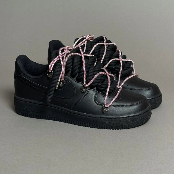 AF1 WHITE LOW CUSTOM ROPE LACE 1 & LACET BRILLANT ROSE