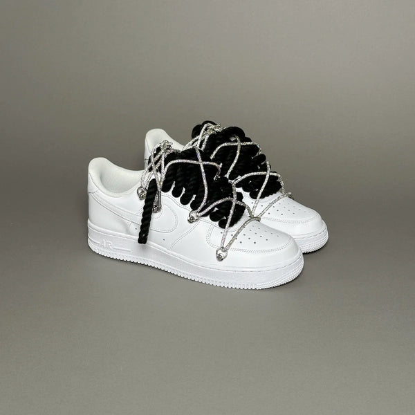 AF1 WHITE LOW CUSTOM ROPE LACE 1 NOIR & LACET BRIANT - Vue alternative