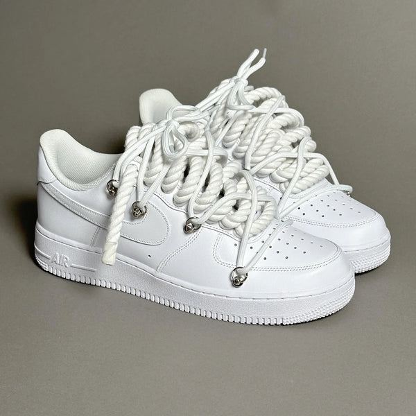 AF1 WHITE LOW CUSTOM ROPE 1  & LACET ROND BLANC - Vue alternative