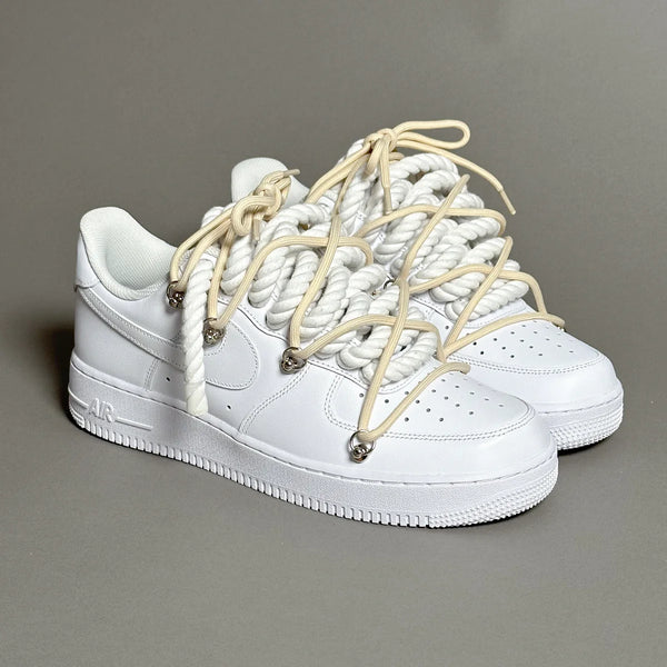 AF1 WHITE LOW CUSTOM ROPE 1  & LACET ROND BEIGE