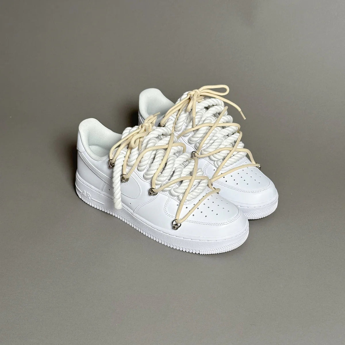 AF1 WHITE LOW CUSTOM ROPE 1  & LACET ROND BEIGE - Image 2