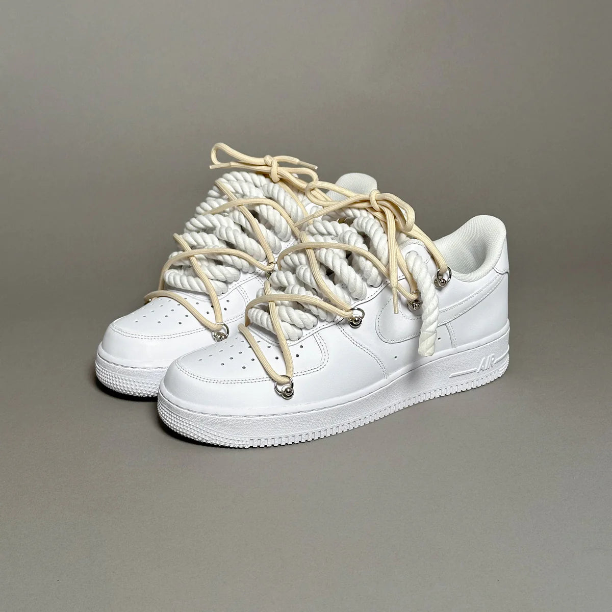 AF1 WHITE LOW CUSTOM ROPE 1  & LACET ROND BEIGE - Image 3