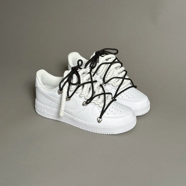 AF1 WHITE LOW CUSTOM ROPE 1  & LACET ROND NOIR - Vue alternative