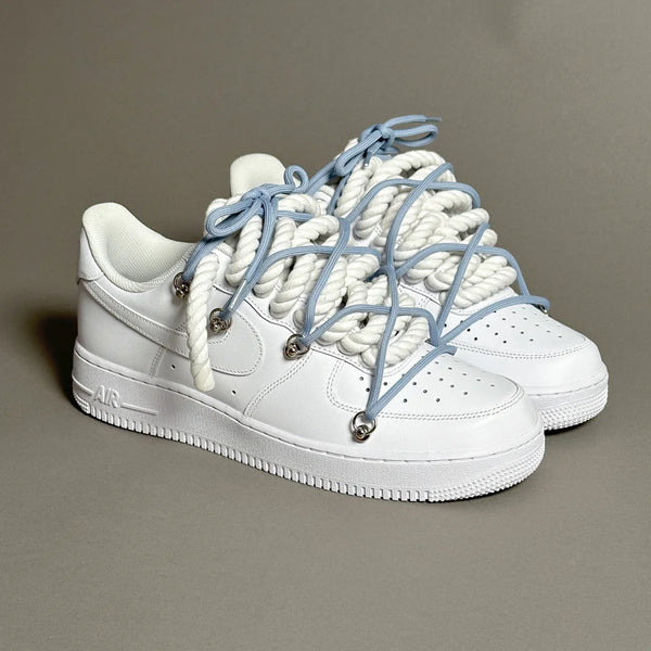 AF1 WHITE LOW CUSTOM ROPE 1  & LACET ROND BLEU