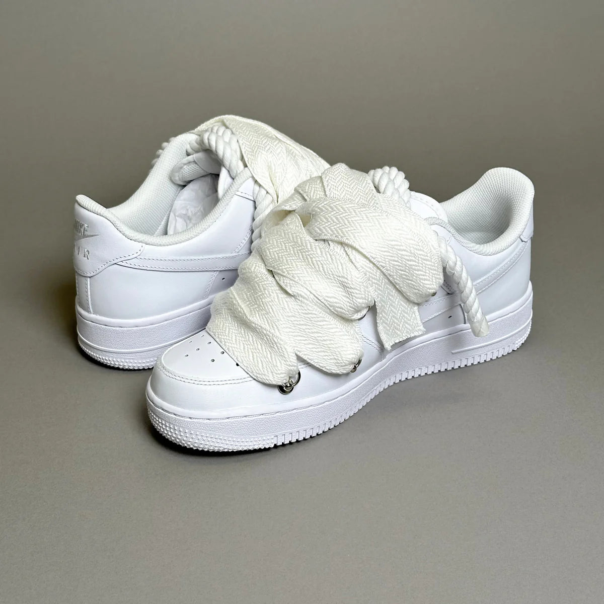 AF1 WHITE LOW NOIR CUSTOM ROPE LACE 1 & LANVIN - Image 3