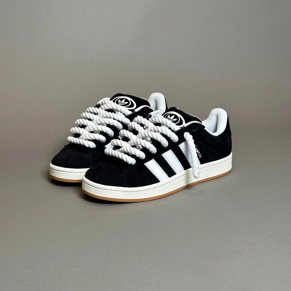 ADIDAS CAMPUS NOIR & CUSTOM ROPE 1 BLANC - Image 1
