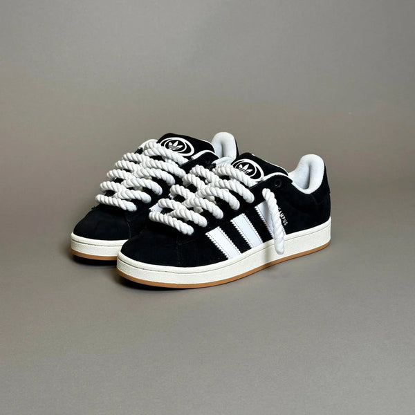ADIDAS CAMPUS NOIR & CUSTOM ROPE 1 BLANC