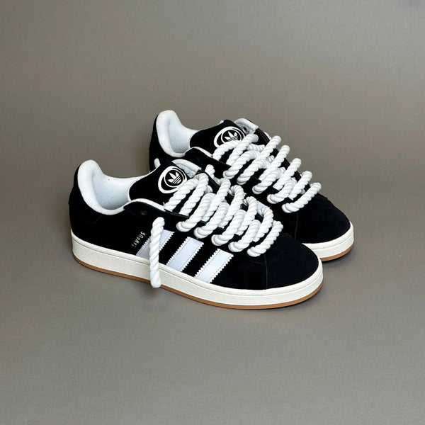 ADIDAS CAMPUS NOIR & CUSTOM ROPE 1 BLANC - Vue alternative