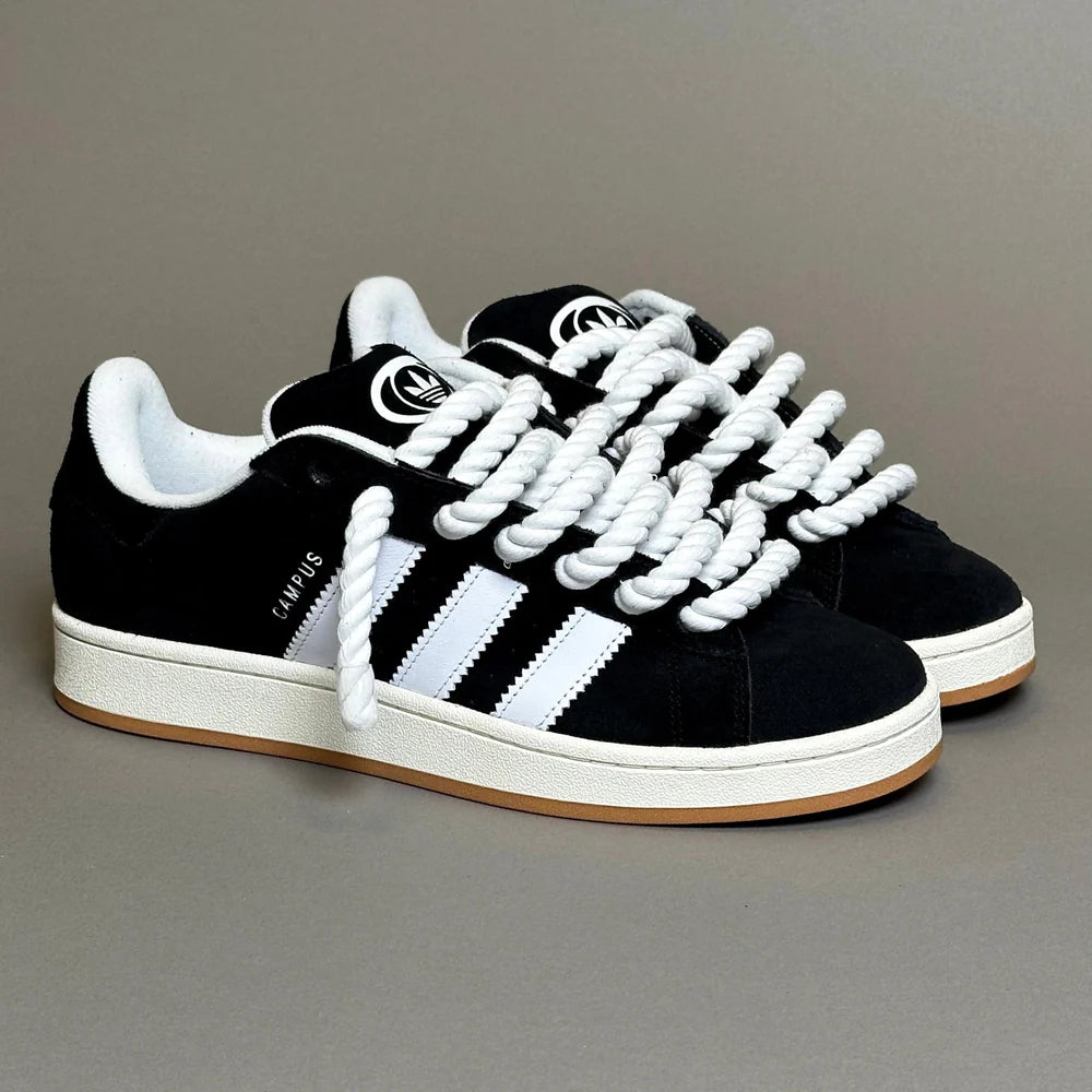 ADIDAS CAMPUS NOIR & CUSTOM ROPE 1 BLANC - Image 3