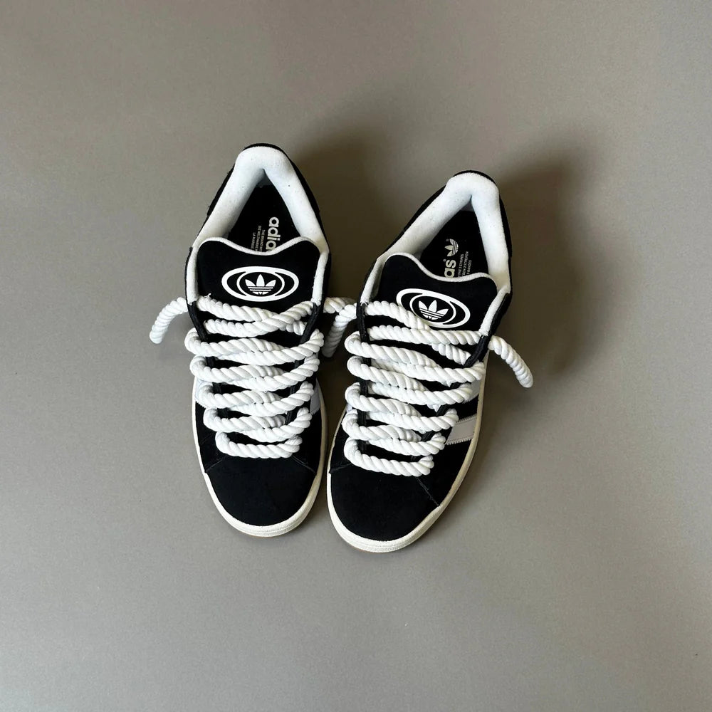 ADIDAS CAMPUS NOIR & CUSTOM ROPE 1 BLANC - Image 4