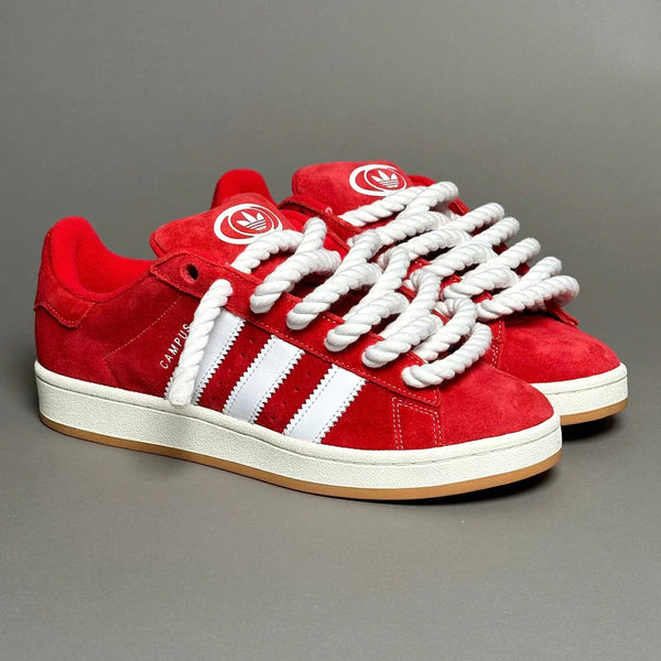 ADIDAS CAMPUS ROUGE  & CUSTOM ROPE 1 BLANC - Vue alternative